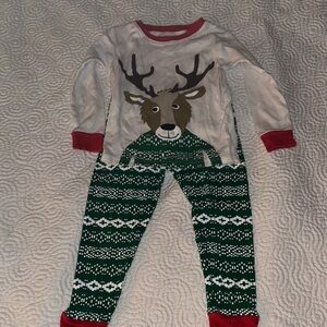 Carter's Festive Reindeer Pajama Set - Red, Green, and White